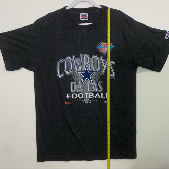 Vintage 90s NFL Football Dallas Cowboys 75th Anniversary Tee Men’s XL Striped T - Picture 9 of 10